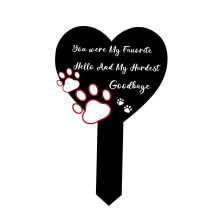 Heart Shaped Grave Marker Acrylic Grave Marker for Yard Funerals Theme