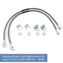 Stainless Brake Lines 89702 4-6in Silver TJ/YJ/XJ