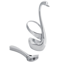 Edelstahl-Schwanenförmchen mit Zinklegierungsständer, 11,5 cm