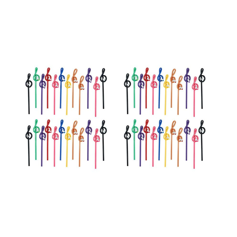 48Pcs Students Note Pencils Musical Note Pencils With Eraser Colorful Music Pencils Wooden Treble Clef Bent Pencil 6032651061806