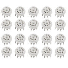 20PCS PCB 9Pin Ceramic B9A Vacuum Tube Socket Audio HIFI DIY Amps for 12AX7 12AU7 12AT7 ECC81 ECC82 ECC83 Silver-Plated