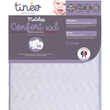 Colchão Bebê Conforto XXL TINEO 60x120x15cm - Sem Tratamento - Fabricado na França - Garantia de 2 Anos