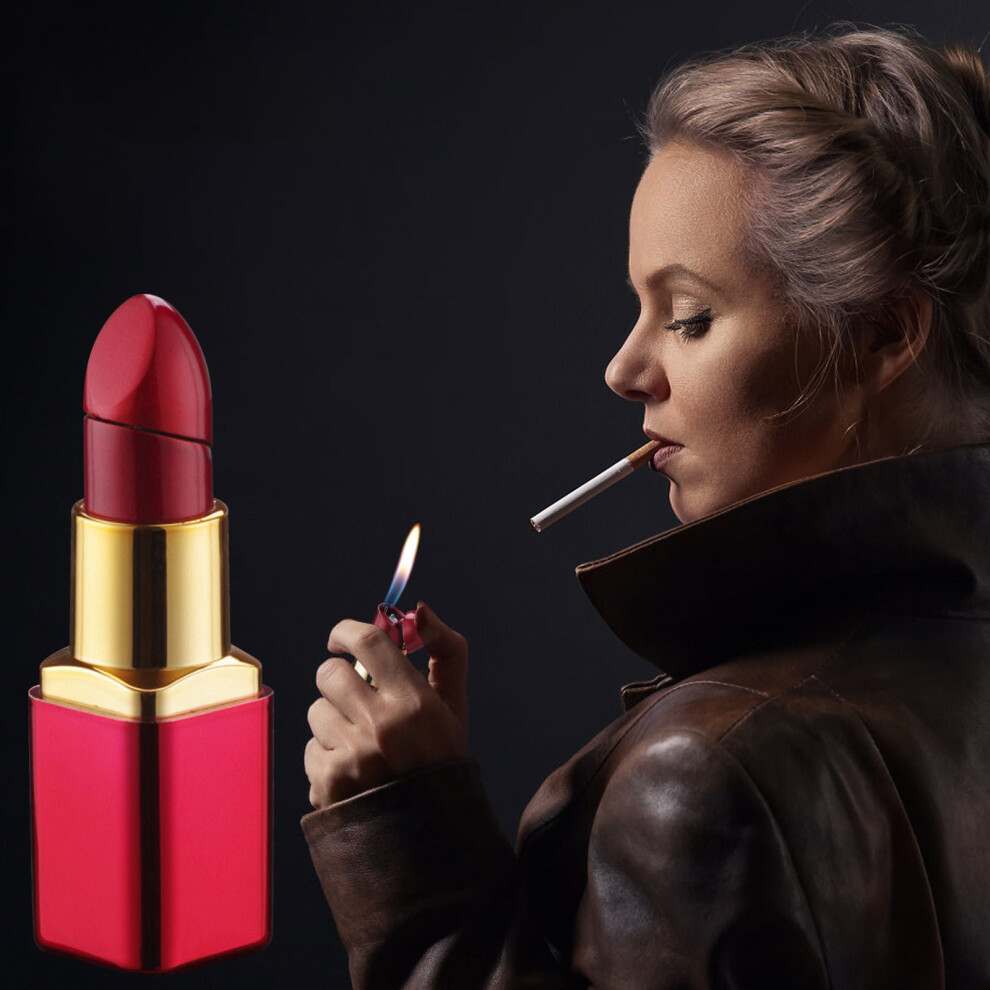 (Multicolor) Lipstick Torch Lighter Windproof Butane Lighter Torch Lighters Butane Adjustable Soft Flame Refillable Lighters