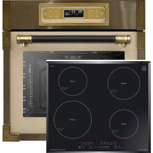 Kaiser four Set EH 6726 ElfAD+KCT 6705 FI, Four encastrable rétro 80L + table de cuisson à induction 60cm