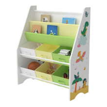 Scaffale di stoccaggio per bambini con 6 cesti aperti bianco / verde / giallo 03_0006991