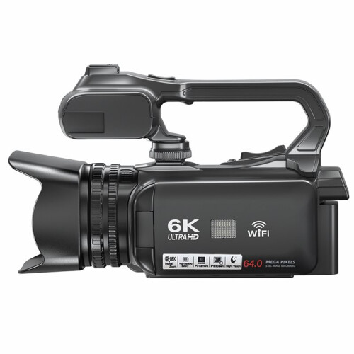 Câmera de Vídeo Digital 6K, 64MP, Tela Sensível Ao Toque de 4 Polegadas, Câmera para Vlogs com  Digital de 18x para Transmissões Ao Vivo e Vlogs. 1