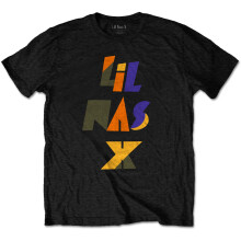 T-shirt Lil Nas X manches courtes col rond Scrap Letters noir