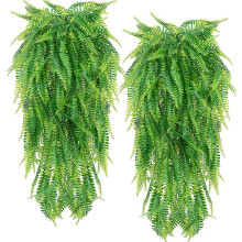 2Pcs Artificial Green Persian Fern Leaves for Wall