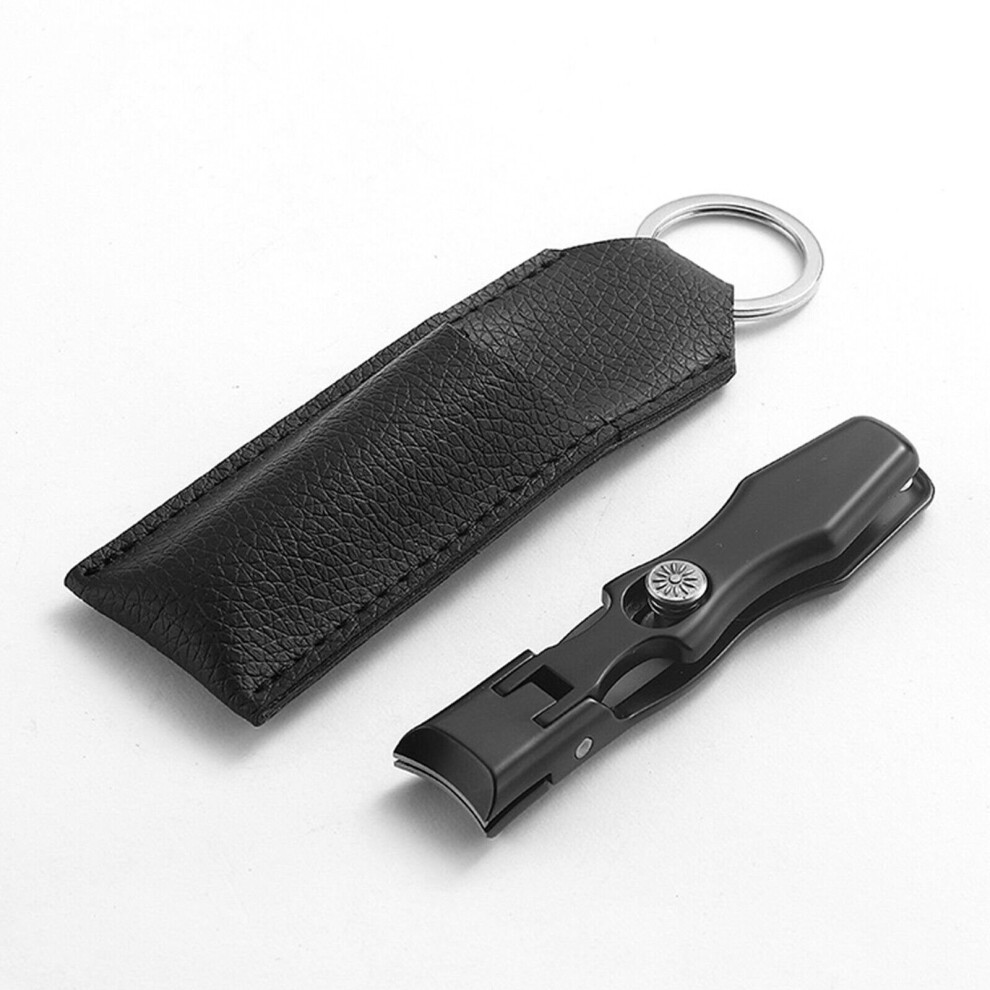 (Black) Stainless Steel Large Large Opening Nail Clippers Nail Clippers Elderly Multifunctional Slant Trimming Nail Clippers Portable