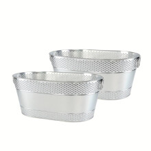 (Hx-002-y, 2pcs) Seau à glace en fer Portable multicolore, seau de rangement extérieur, seau à glace pour barbecue, étanche et