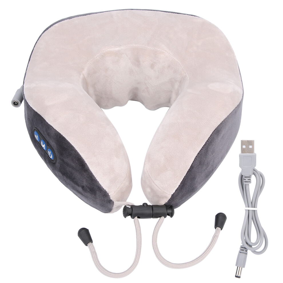 Portable Heated Kneading Massage Cushion Pillow Wireless Rechargeable U-Shaped Shiatsu Neck Massager For Pain Relief Ergonomic Support For Long