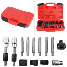 Complete Set Car Repair Tools Easy Alternator Pulley Removal Alternator Decoupler Pulley Tool Clutch Freewheel Removal Socket Bit Set Wide
