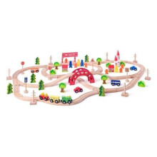Set di treni in legno - Woody Woody - 90 pezzi - Creatività - Motricità fine - Unisex