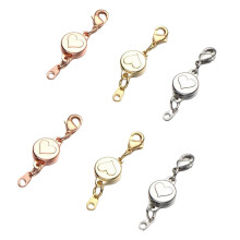 6Pcs Heart Shape Bracelet Locking Magnetic Clasp Extender 3 Color Conv