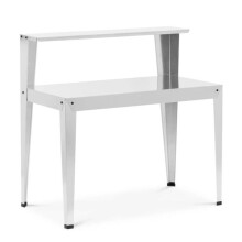 Gartenarbeitsplatz mit Regal aus verzinktem Stahl 112 x 64 x 110 cm verzinkter Stahl
