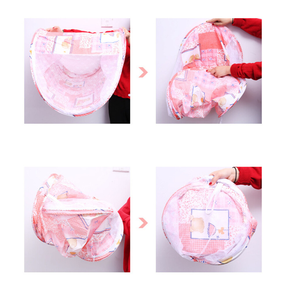 Baby Crib Net Tent – Foldable, Breathable Mesh, 108X60x38cm Pink