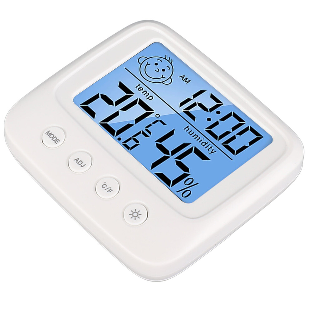 Digital Alarm Clock With Temp & Humidity, Backlight, 88.7X78x21.8mm 9351375581146