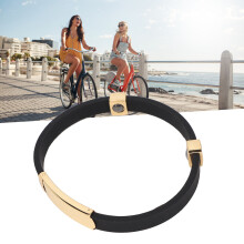 Versatile Gold/Black Static Release Wristband - Improve Sleep & Mood