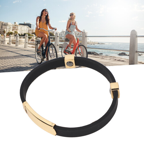 Versatile Gold/Black Static Release Wristband - Improve Sleep & Mood