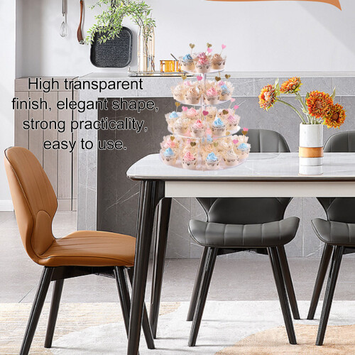Multi Round Tier Acrylic Cupcake Stand 4-Tier Display Tower for Parties