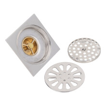 Deodorant Floor Drain Electroplating Copper Stainless Steel Insect Prevention Fast Drainage for Bathroom Washing Machine