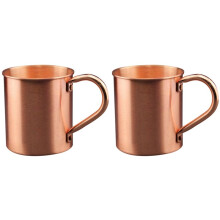 2X 450 Ml Kupfer Becher Wasser Becher Moskau Esel Becher Curling mit Geradem KöRper Becher Bar Cocktail Glas Bier Krug