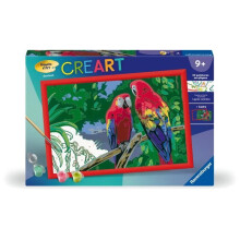 CreArt Kids 31x21cm Papageien, Malset nach Zahlen Kunstnummer, Ab 7 Jahren, 25854, Ravensburger