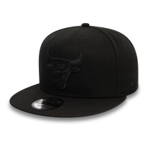 (S/M) Chicago Bulls Cap Adjustable Mens Monochrome 9Fifty New Era Black