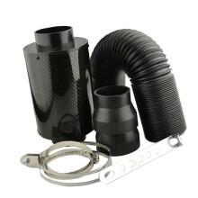 Carbon Fibre Air Intake Filter Induction Kit Fan Cold Air Feed Pipe Cl