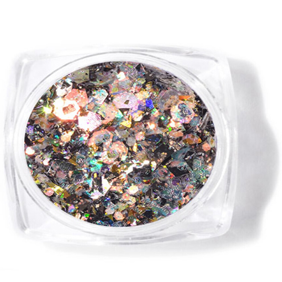 Sparkle Nail Decoration Sequins, Holographic Aurora Chunky Glitter With Iridescent Shine, Festival Party Makeup Glitter Set For Body Face Eyes, Safe