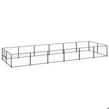 Chenil exterior caixa cercado parque animais cachorro preto 12 m² aço 02_0000491