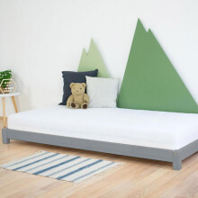 Lit simples TEENY 90 x 160 cinza