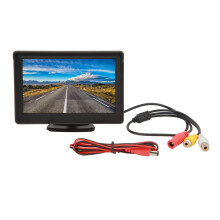Monitor cu vedere spate cu afișaj IPS HD 720P, vedere nocturnă cu 12 LED-uri, prioritate AV pentru mersul înapoi, intrări duble, ecran