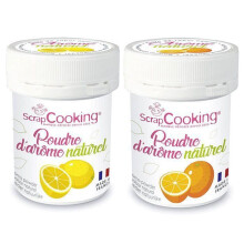 Natürliche Lebensmittelaromen in Pulverform - Zitrone und Orange - 2 x 15 g