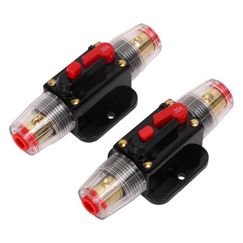12-24V 30A Inline Circuit Breaker With Manual Reset Fuse Holder For Car Boat 9361372822869