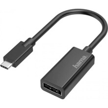 USB-adapteri - Hama - 4047443437150 - 1x DisplayPort naaras - 1x USB-C uros - Musta