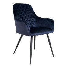 Hasse Velvet dining chair, blue.