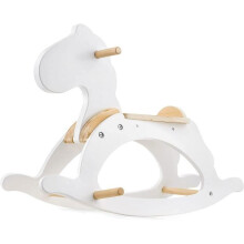 Mamabrum Houten Wipwap Paard voor Kinderen - Wipwap Speelgoed voor Kinderen - Jongens Meisjes +12 maanden - 50 KG Max - Ontwerp - Wit