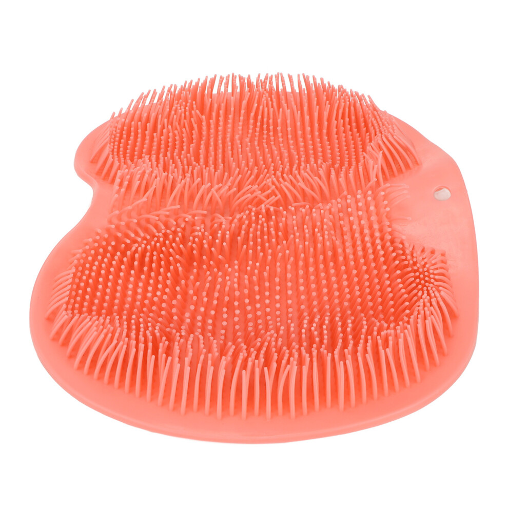 Red Silicone Shower Foot Scrubber Mat With Suction Cups,