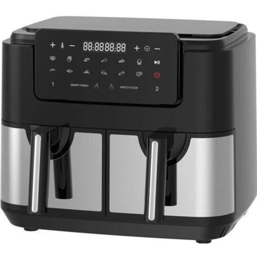 Heteluchtfriteuse - ROYAL SWISS - 9L - 2 containers van 4,5L - Temperatuur tot 200 - Ingebouwde timer