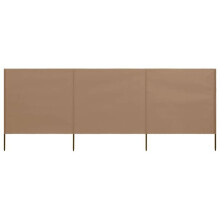 Brises-vue paravent 3 painéis tecido 400 x 160 cm taupe 02_0008810