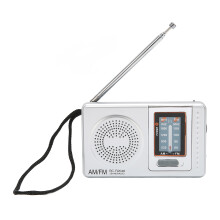 AM FM transistorradio, bærbar radio med hovedtelefonstik og DSP-chip, kompakt batteridrevet design til nødsituationer, indbygget højttaler til H
