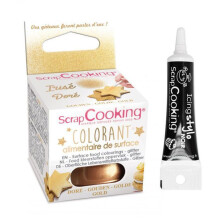 Corante alimentar de superfície dourado 5 g + Caneta de glacê preta