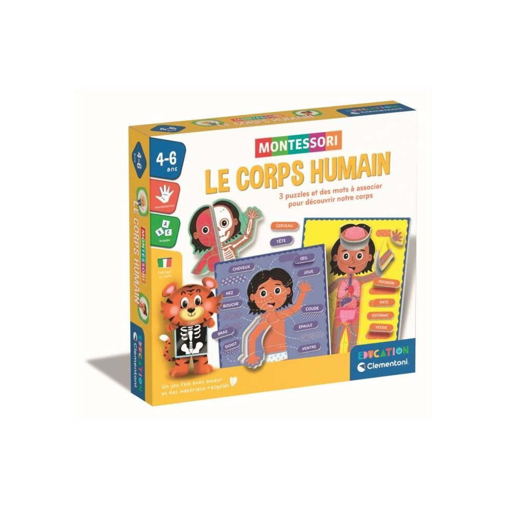 New Clementoni Montessori - The Human Body - Educational Game To Learn How The Body Is Made Inside And Out