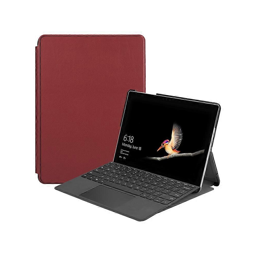 Tablet Case Compatible With Surface Go/Go2/Go3 With Tri-Fold Stand And Pen Slot Burgundy Red 6901508023567