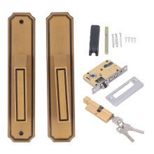 Set di serrature per maniglie di porte vintage in stile europeo, serratura meccanica antifurto per porte interne, in lega di alluminio, resistente,