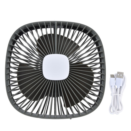 Bærbar campingventilator med 4 vindhastigheder, 3 lysniveauer og
