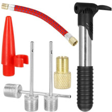 Mini bomba de bicicleta telescópica SPRINGOS - Plástico y aluminio - Plata - Accesorios incluidos