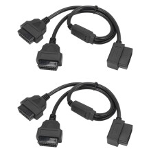 2X 50cm w Stylu Y OBD 2 Adapter OBDII Kabel RozgałęźNy MęSki na Podwójny żEńSki OBD2 NarzęDzie Diagnostyczne Przewód łąCząCy Samochodu