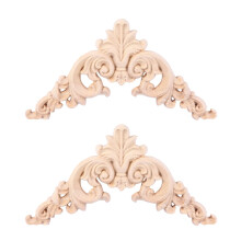 2X Unpainted Décor de Maison 12.5X12.5cm de Meubles En Bois Découpés Par Chêne de Coin En Bois Découpés